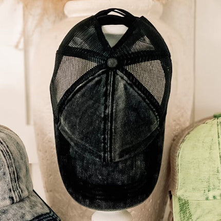 CC Washed Denim Criss Cross Cap ( BT-1009 )