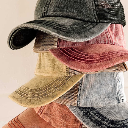 CC Kids Washed Denim Criss Cross Cap ( KIDS-BT-1009 )