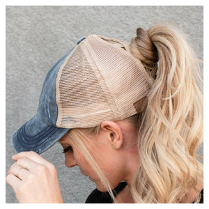 CC Multi Level Criss-Cross Pony Cap ( BT-780 )