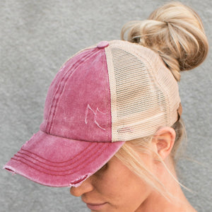 CC Multi Level Criss-Cross Pony Cap ( BT-780 )