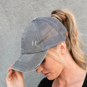 CC Multi Level Criss-Cross Pony Cap ( BT-780 )