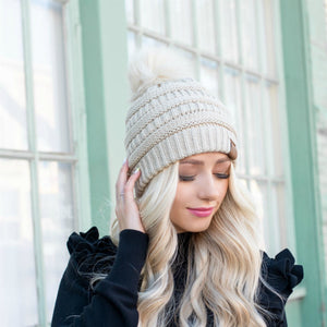 CC Trending Beanie w/ Same Color POM ( YJ-64POM )