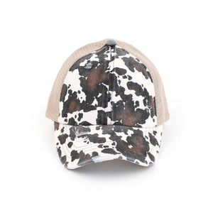 CC Cow Print Pony Cap | Criss-Cross ( BT-938 )