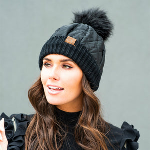 CC Quilted Pom Beanie ( HAT-1739 )