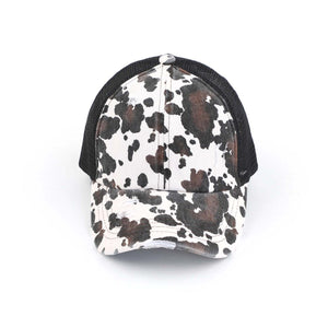 CC Cow Print Pony Cap | Criss-Cross ( BT-938 )