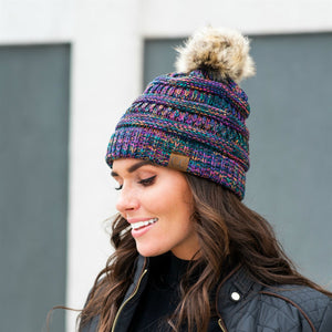 CC Trending 4-Tone Beanie w/ Tan POM ( YJ-816POM )