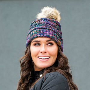 CC Trending 4-Tone Beanie w/ Tan POM ( YJ-816POM )