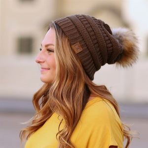 CC Trending Beanie w/ Tan Pom ( HAT-43 )