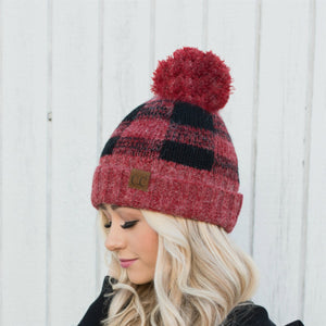 CC Buffalo Plaid Beanie ( HAT-55 )