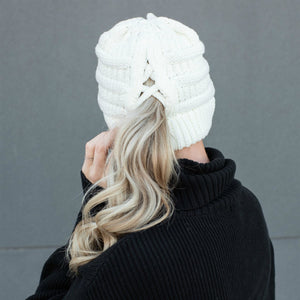 CC Criss-Cross Pony Beanie ( CCB-1 )