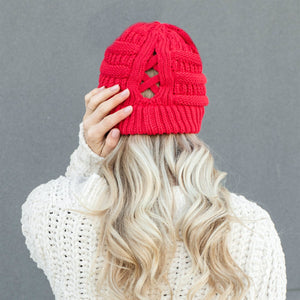 CC Criss-Cross Pony Beanie ( CCB-1 )