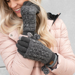 CC Touchscreen Glove w/ Cuff & Pom ( CG-6242POM )