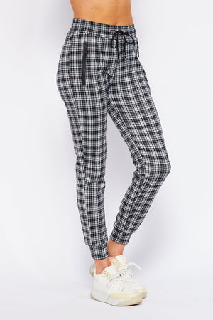 Comfy Plaid Print Jogger ( CH22 )