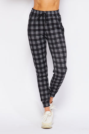 Comfy Plaid Print Jogger ( CH22 )