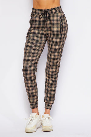 Comfy Plaid Print Jogger ( CH22 )