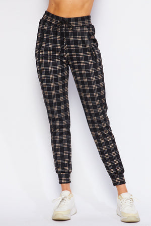 Comfy Plaid Print Jogger ( CH22 )