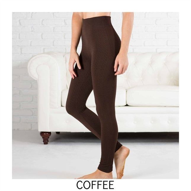 Cable Knit Fleece Lined Leggings ( TX200 )