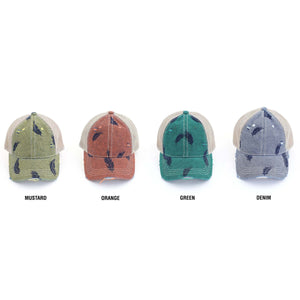 CC Leaf Motif Jacquard Denim Pony Cap ( BT-3921 )
