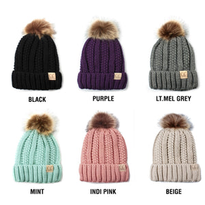 CC Kids Trending Pom Beanie | Fur Lined ( KIDS-820 )