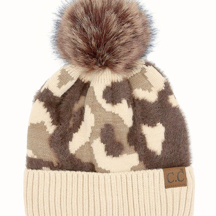 CC Chenille Camo Abstract Print Beanie ( HAT-4005 )