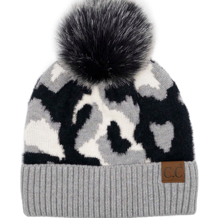 CC Chenille Camo Abstract Print Beanie ( HAT-4005 )