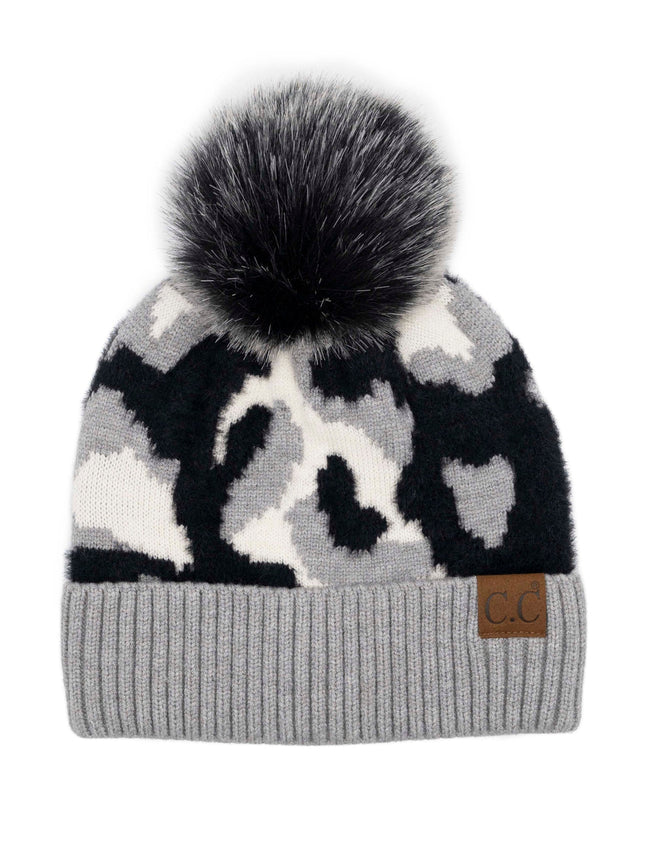 CC Chenille Camo Abstract Print Beanie ( HAT-4005 )