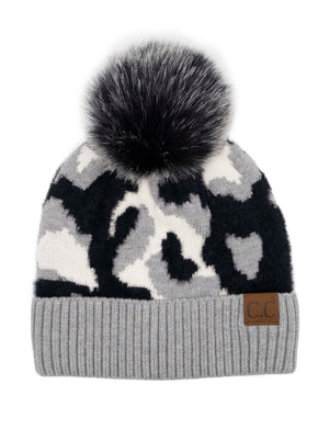 CC Chenille Abstract Print Beanie ( HAT-4005 )