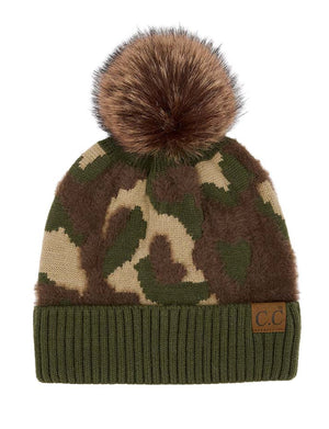 CC Chenille Abstract Print Beanie ( HAT-4005 )