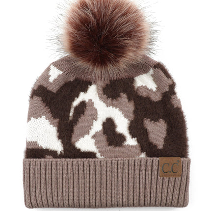 CC Chenille Camo Abstract Print Beanie ( HAT-4005 )