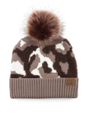 CC Chenille Abstract Print Beanie ( HAT-4005 )