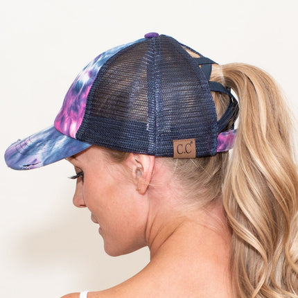 CC Tie-Dye Mesh Criss-Cross  Pony Cap ( BT-924 )