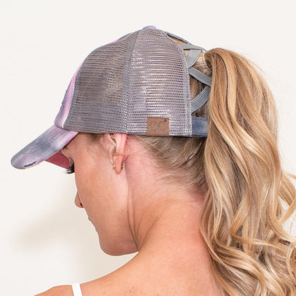CC Tie-Dye Mesh Criss-Cross  Pony Cap ( BT-924 )