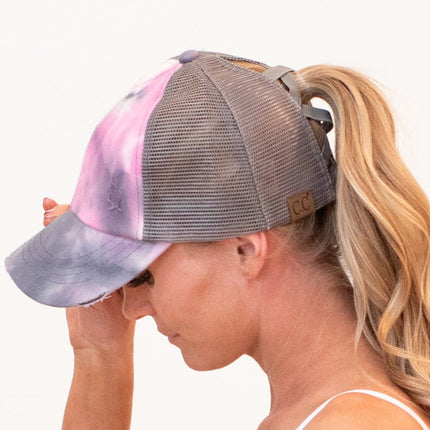 CC Tie-Dye Mesh Criss-Cross  Pony Cap ( BT-924 )