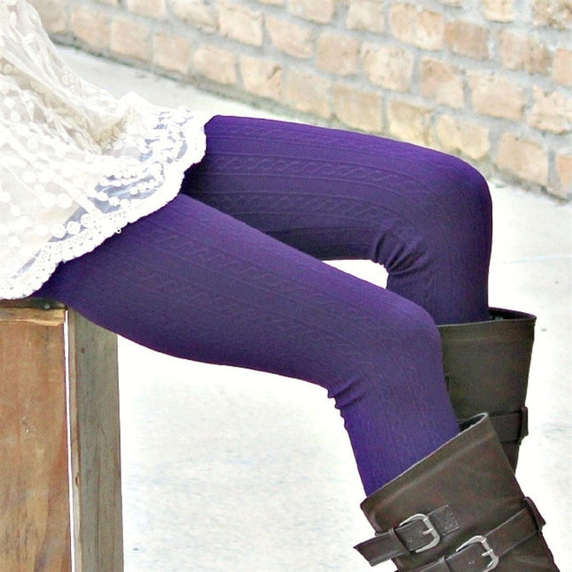 Cable Knit Fleece Lined Leggings ( TX200 )