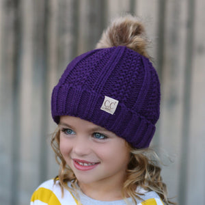 CC Kids Trending Pom Beanie | Fur Lined ( KIDS-820 )