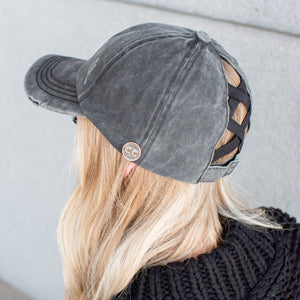 CC Cotton Criss-Cross Pony Cap ( BT-799 )