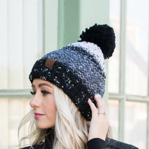 CC Yarn Pom Detailed Beanie ( HAT-2214 )