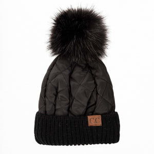 CC Quilted Pom Beanie ( HAT-1739 )