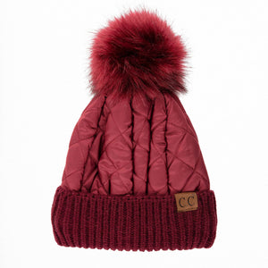 CC Quilted Pom Beanie ( HAT-1739 )