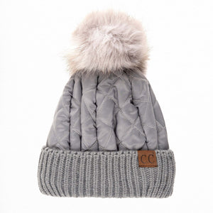 CC Quilted Pom Beanie ( HAT-1739 )