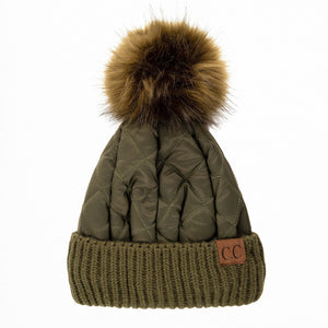 CC Quilted Pom Beanie ( HAT-1739 )