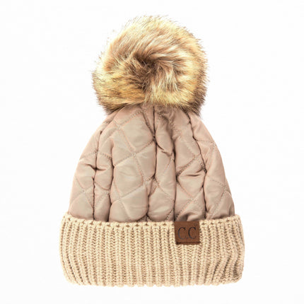 CC Quilted Pom Beanie ( HAT-1739 )