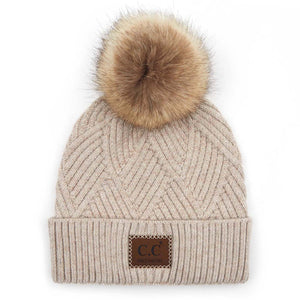 CC Kids Criss-Cross Suede Patch Beanie ( KIDS-2060 ) ( HAT-2060 )