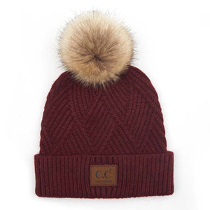 CC Criss-Cross Suede Patch Beanie ( HAT-2060 )