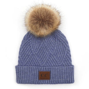 CC Criss-Cross Suede Patch Beanie ( HAT-2060 )