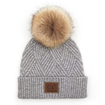 CC Kids Criss-Cross Suede Patch Beanie ( KIDS-2060 ) ( HAT-2060 )