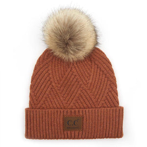 CC Criss-Cross Suede Patch Beanie ( HAT-2060 )