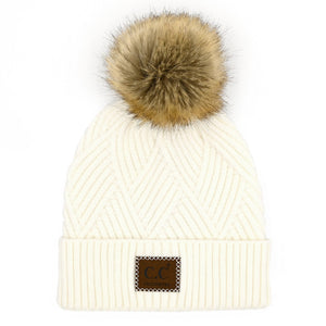 CC Kids Criss-Cross Suede Patch Beanie ( KIDS-2060 ) ( HAT-2060 )