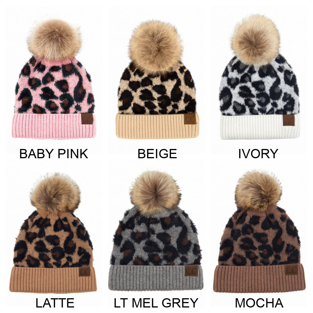 CC Cashmere Like Leopard Beanie ( HAT-2061 )