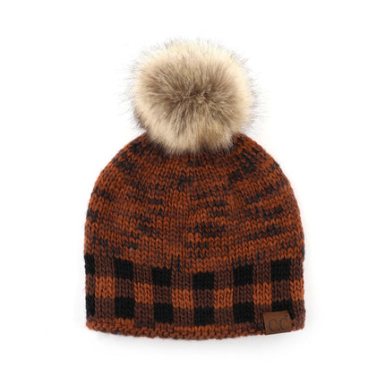 CC Fire Cozy Buffalo Plaid Beanie ( HAT-2083 )